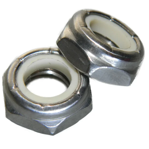 BEST- 1/4-20 Jam Hex Nuts, Stainless Steel 18-8, Nylon Locking, Qty 25