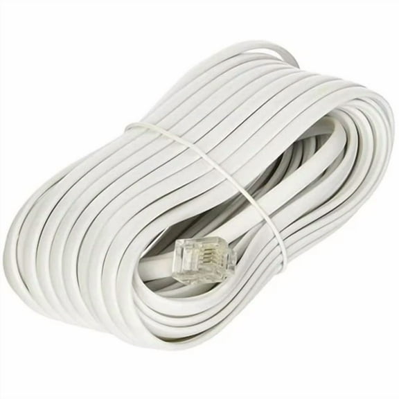 BEST- 1 X 25 Feet Rj11 4C Modular Telephone Extension Phone Cord Cable Line Wire White