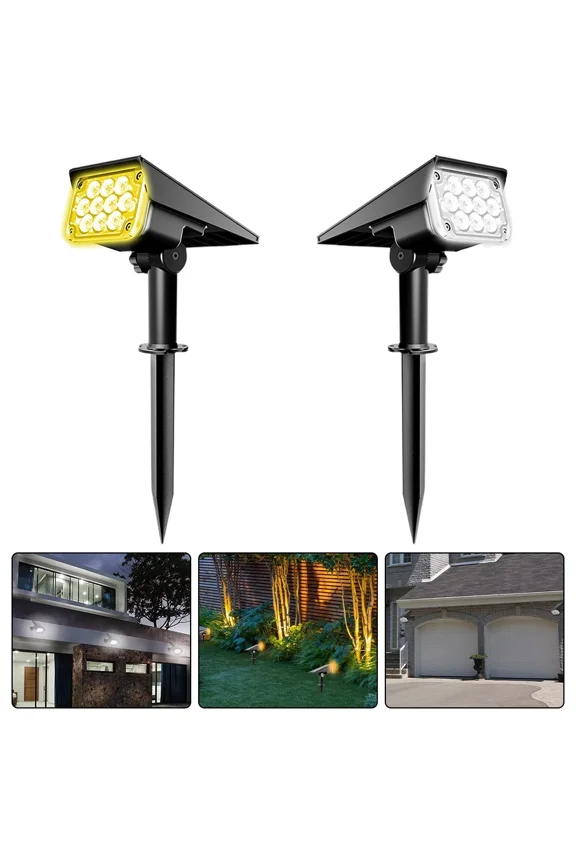 BEST- 10-Led Solar Spotlights Landscape Outdoor Garden Pathway Lamp-Warm Light W1