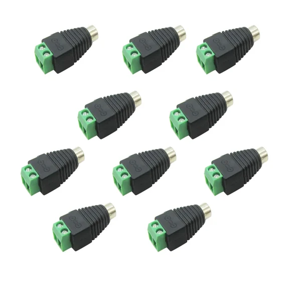BEST- 10 Pcs Speaker Wire Cable To Audio Female Rca Connector Adapter Jack Plug G