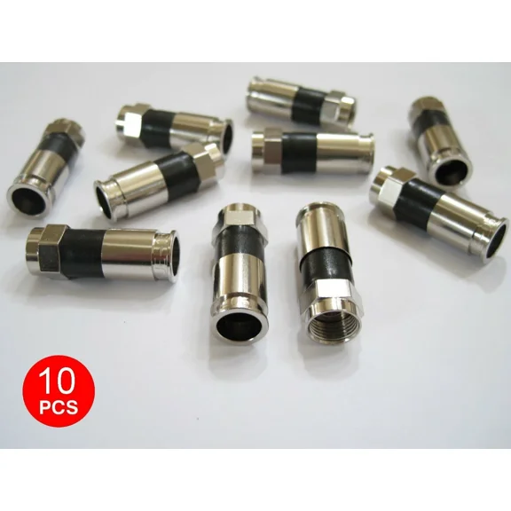 BEST- 10 Universal F Compression Dual Quad Tri Shield Rg6 Connector Coax Cable Adapter