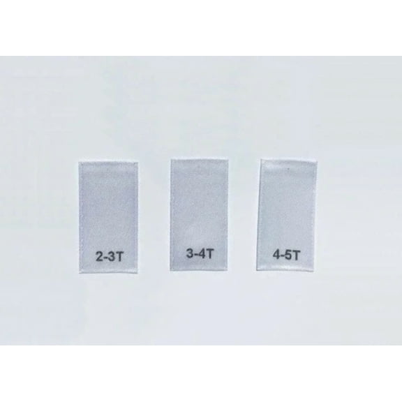 BEST- 100 Pcs Toddler Clothing Sewing Garment Label Satin Printed Tags White