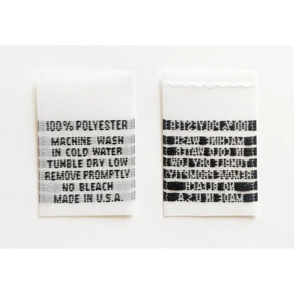 BEST- 100 Pcs Woven Clothing Sewing Garment Apparel Care Label White - 100% Polyester