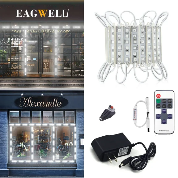 BEST- 10Ft 5054 Smd 120 Led Module Light For Store Front Window Sign Lamp+Remote+Power