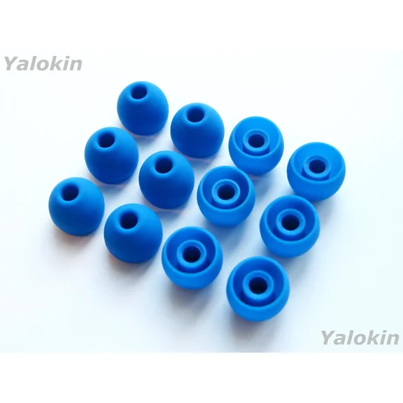 BEST- 12 Pcs Large (L) Blue Replacement Eartips Compatible With Monster Earphones