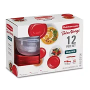 BEST- 12 Piece Bpa-Free Plastic Kitchen Food Storage Containers Set For Meal Prep Red