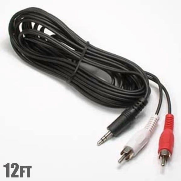 BEST- 12Ft 3.5Mm 1/8" Aux Stereo Male To Dual Rca Male Y Splitter Audio Cable Cord Mp3