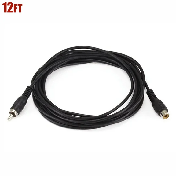 BEST- 12Ft Rca Male To Female Audio Video Composite Cable Extension Cord Dvd Black