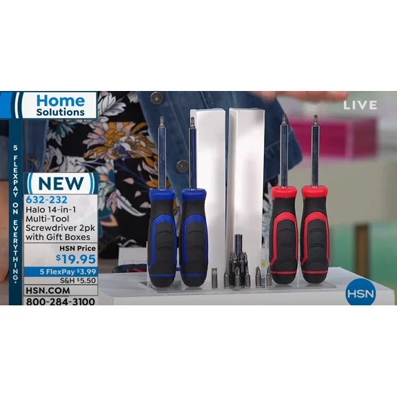 BEST- 14 In 1 Multi Tool Screwdriver Halo 2 Pack All In One Home Solution Screw Driver