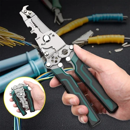 BEST- 18-In-1 Foldable Wire Stripper Foldable Cable Stripping Plier Wire Cutting Plier