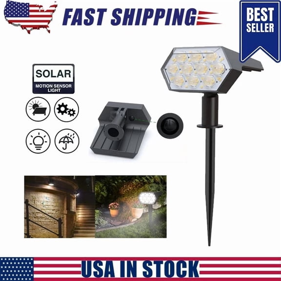 BEST- 1Pc Led Solar Spot Lights Outdoor Garden Patio Security Pathway Landscape Lamp
