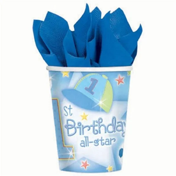 BEST- 1St Birthday All Star Boy Sports Kids First Birthday Party 9 Oz. Paper Cups