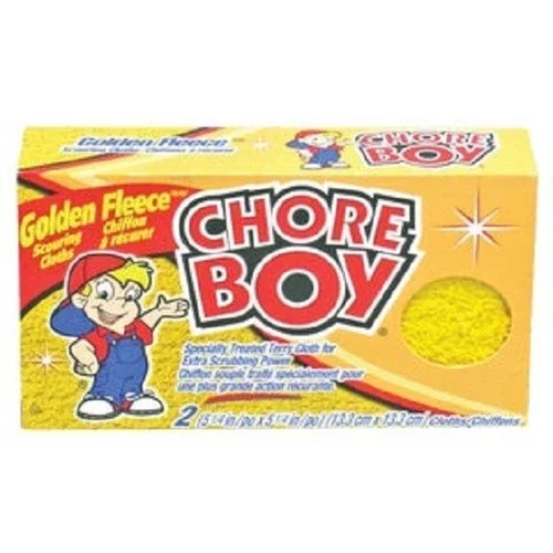 BEST- (2-2Pk)-Chore Boy Golden Fleece Non-Metallic Cloth Sponges & Woven Scrubbers