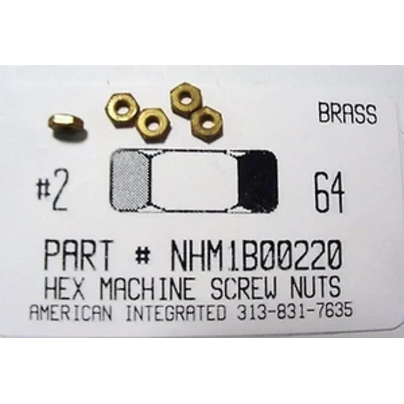 BEST- #2-64 Hex Machine Screw Nuts Solid Brass (30)