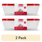 BEST- 2 Pack 1 Gallon, 2 Packs, Large Rectangular Plastic Food Storage Containers