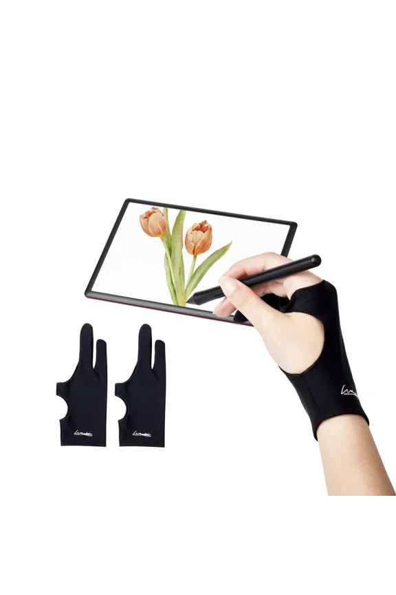 BEST- 2 Pack Two-Finger Artist Gloves Digital Drawing Gloves For Left And Right Hand