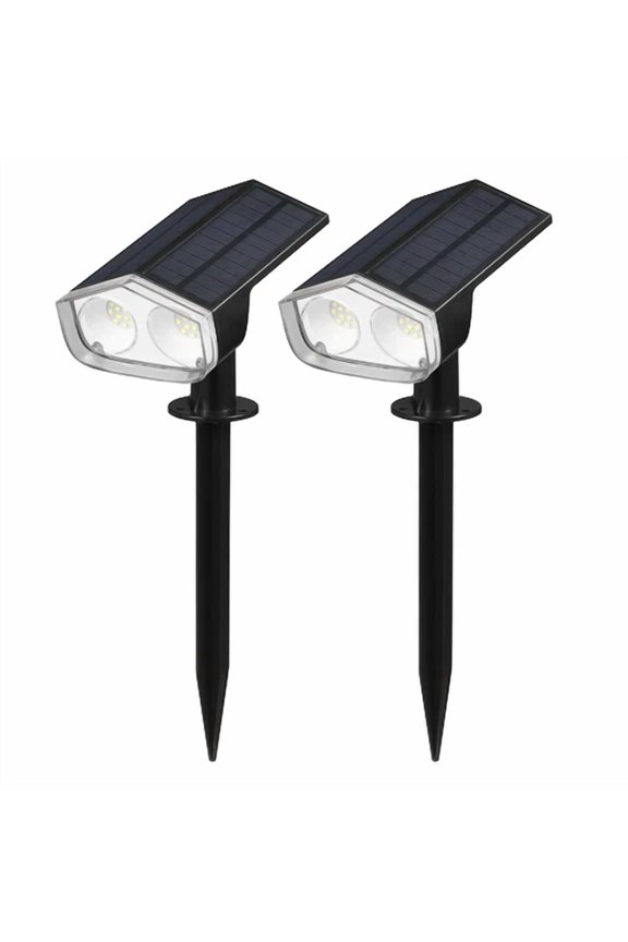 BEST- 2 Pcs Solar Spot Lights Lawn Lamp Outdoor Spotlight For Yard Garden Pathway Q8G1