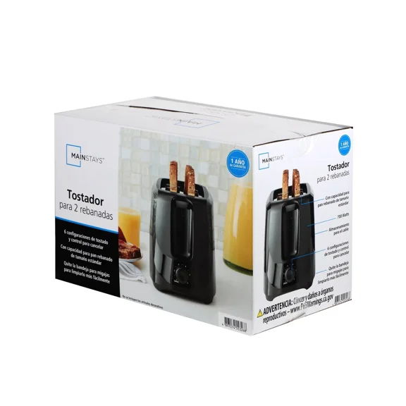 BEST- 2-Slice Toaster With 6 Shade Settings And Removable Crumb Tray, Black