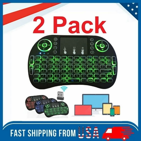 BEST- 2 X Mini 3 Backlit I8 2.4Ghz Wireless Keyboard For Respberry Lg Tv Box Android
