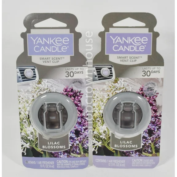 BEST- 2 Yankee Candle Smart Scent Vent Clip - Lilac Blossoms - Lasts Up To 30 Days