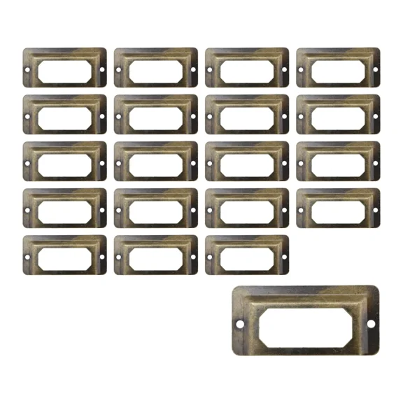 BEST- 20Pcs Metal Label Holder Office Library File Drawer Cabinet Card Tag Frame