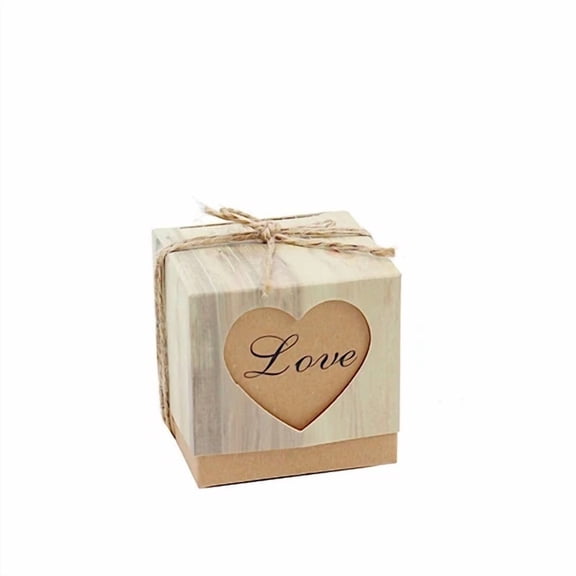 BEST- 25 Natural Favor Boxes Rustic Wooden Design Party Gift Holders Party Decorations