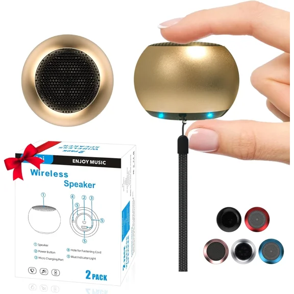 BEST- 2Pack Portable Mini Speaker, Bluetooth Tiny Speaker,Wireless Micro Speaker For P