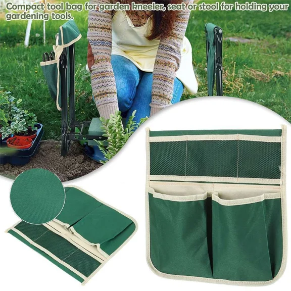 BEST- 2Pcs Folding Garden Kneeler Seat Bonus Tool Pouch For Stool Pad Chair Bag Holder