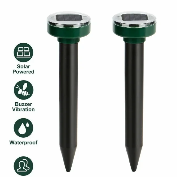 BEST- 2Pcs Garden Mole Repellent Ultrasonic Pest Repellers Mouse Gopher Trap Device Us