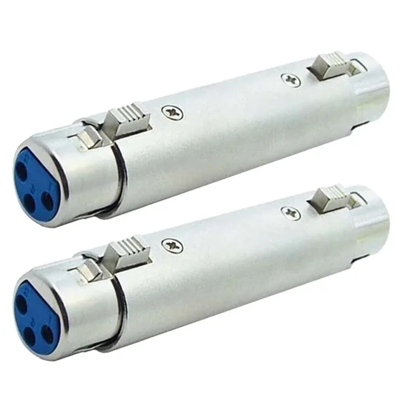 BEST- 2X Xlr 3-Pin Female To Female Coupler Mic Microphone Audio Adapter Cable Joiner
