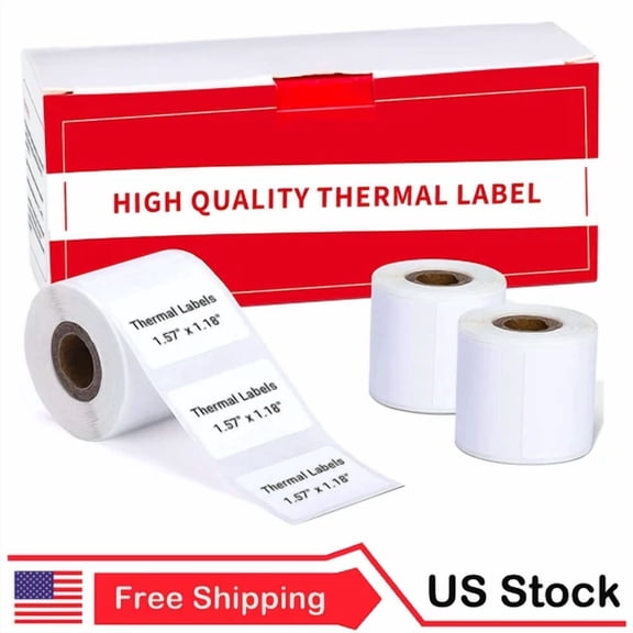 BEST- 3 Rolls 4030Mm White Self-Adhesive Thermal Label For Phomemo M110/M200 Printer