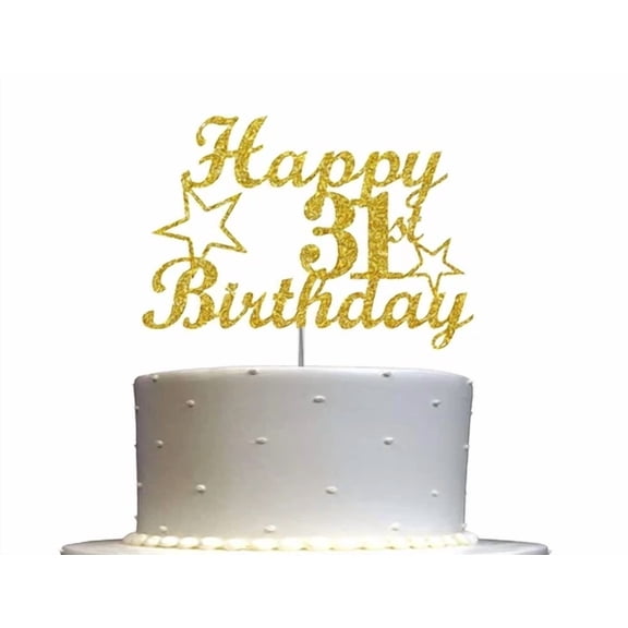 BEST- 31 Birthday Cake Topper Gold Glitter, 31St Party Decoration Ideas
