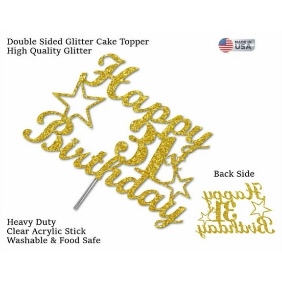 BEST- 31St Birthday Cake Topper Gold Glitter, Party Decoration Ideas