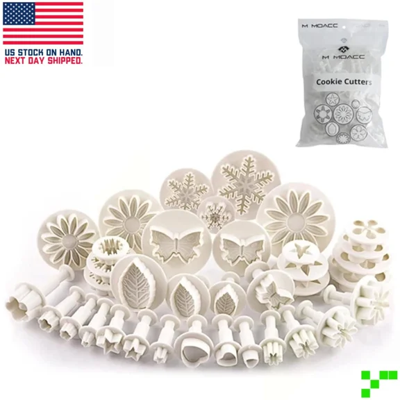 BEST- 36 Pc Pastry Cutters Tool Sugarcraft Cake Decorating Mold Fondant Icing Plunger