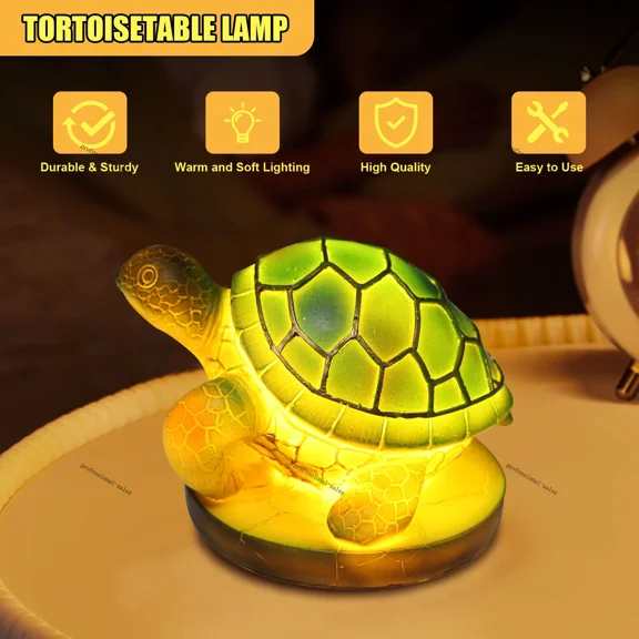 BEST- 3D Turtle Table Lamp Night Light Retro Desk Lamps Desktop Decor-Christmas Gifts