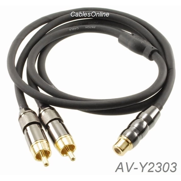 BEST- 3Ft Premium Rca Female To 2-Rca Male Flexible & Durable Audio Splitter, Av-Y2303