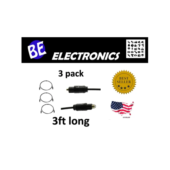 BEST- 3X 3Ft Toslink/Toslink 2.2Mm Digital Audio Cable