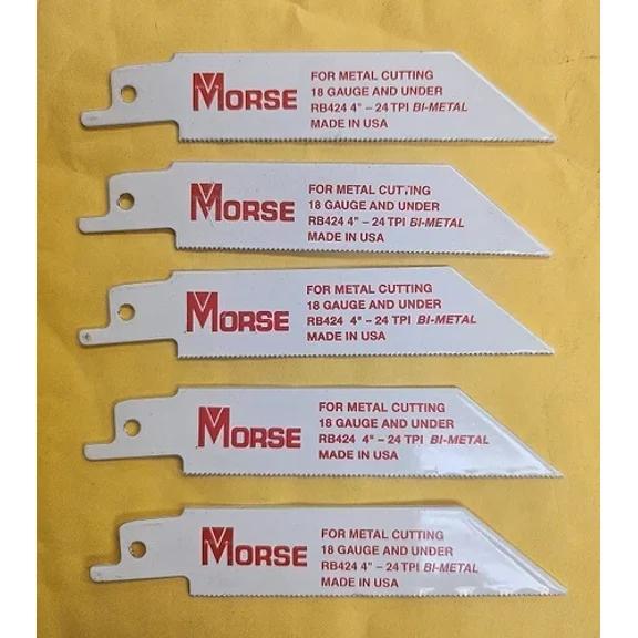 BEST- 4" 24T Morse Rb424 Bi-Metal - Reciprocating Metal Cutting Blades (5-Pk) - Usa