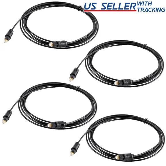 BEST- (4-Pack) 6 Ft Digital Fiber Optic Audio Cable Cord Optical Spdif Toslink