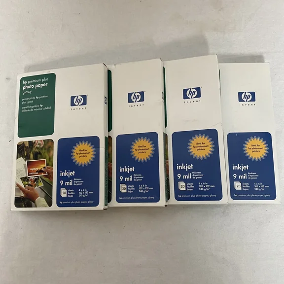 BEST- 4 Pack Hewlett Packard Premium + Glossy Photo Paper 80 Total Sheets 4X6 Sheets