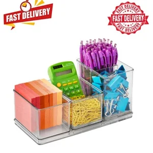 BEST- 4-Piece Desktop Edit Clear Office Desk Organizer Plastic Storage System Bpa-Free