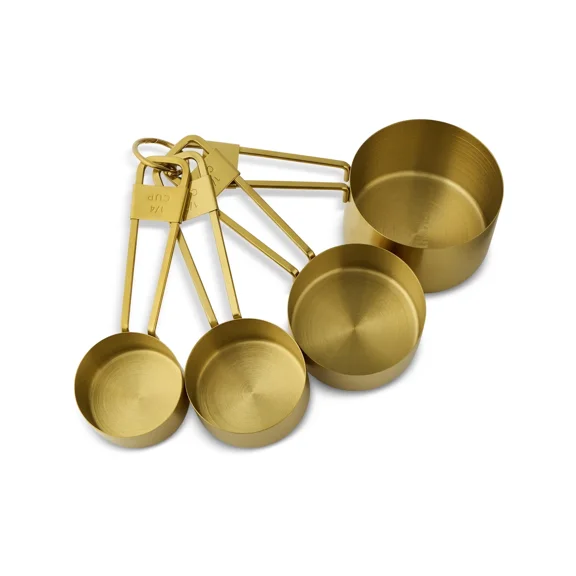 BEST- 4-Piece Gold Stainless Steel Nesting Measuring Cup Set