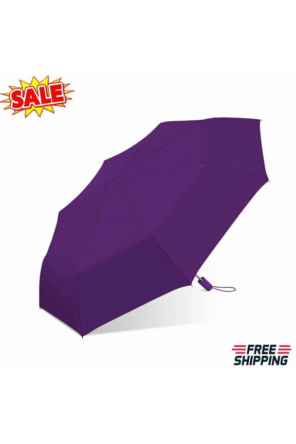 BEST- 42" Auto Open Super Umbrella Windproof Waterproof Portable Travel Purple