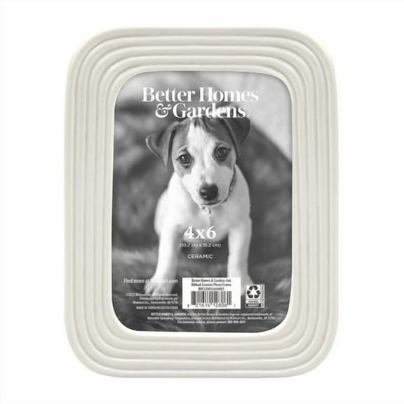BEST- 4X6 Ceramic Tabletop Picture Frame, White