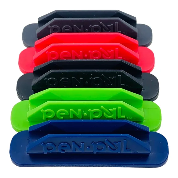 BEST- 5 Count Tops Pen Pal Rubber Self-Adhesive Pen Pencil Holder Assorted Color 2.63"