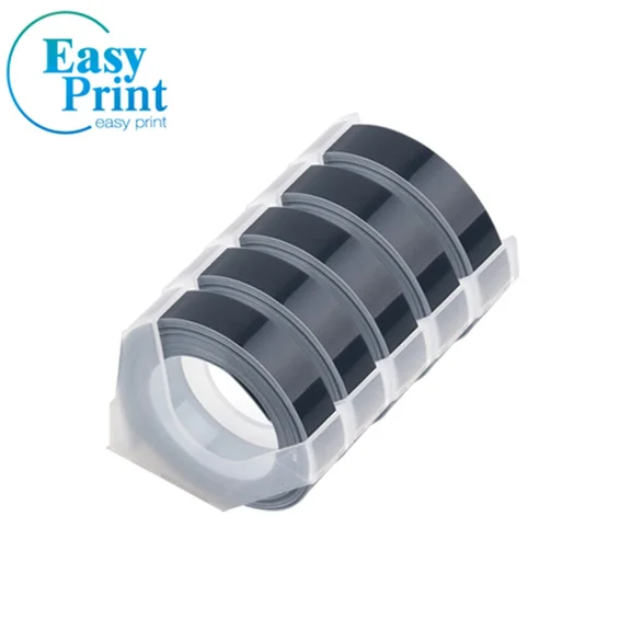 BEST- 5 Rolls Black Label Tape For 3D Organizer Xpress Pro Label Maker 3/8" X 3M