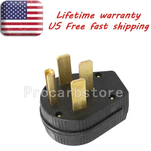 BEST- 50A 125-250V Nema Industrial Grade 14-50P Straight Blade Us Four Holes Plug New