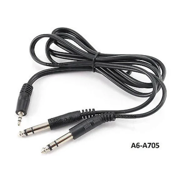 BEST- 5Ft Stereo 3.5Mm Male To Dual 1/4" Stereo Male Y-Splitter Audio Cable, A6-A705