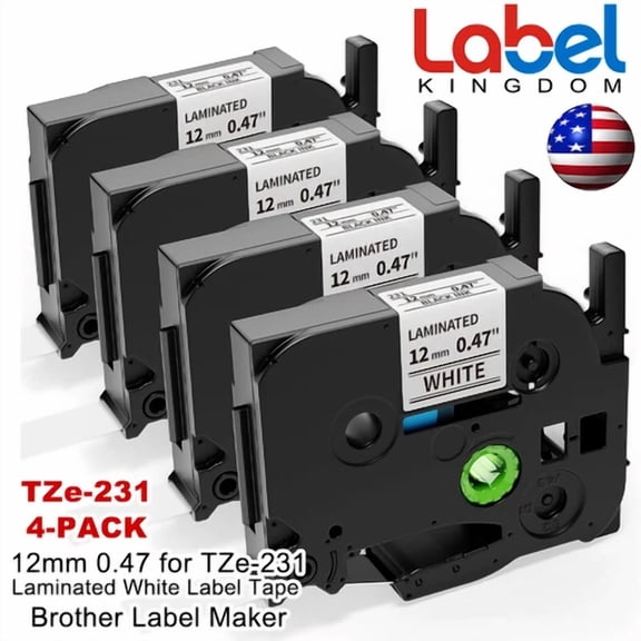 BEST- 5Pk 12Mm Label Tape For Brother P-Touch Cube H110 Tz-231 Tze-231 Black On White
