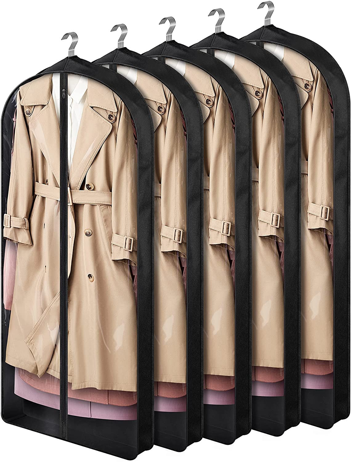 BEST 60”Garment Bags for Hanging Clothes, Large Breathable Garment Bag